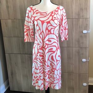 JCrew Coral and Cream Dress